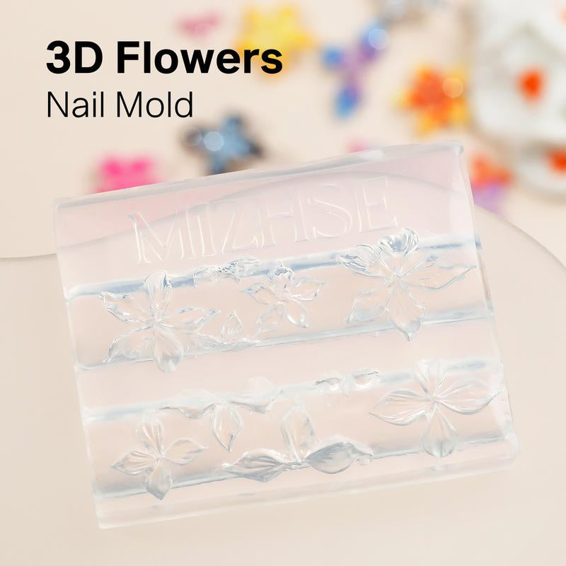 MIZHSE Solid 3D Nail Gel – Sculpt Flowers & Shapes Easily | Clear & White