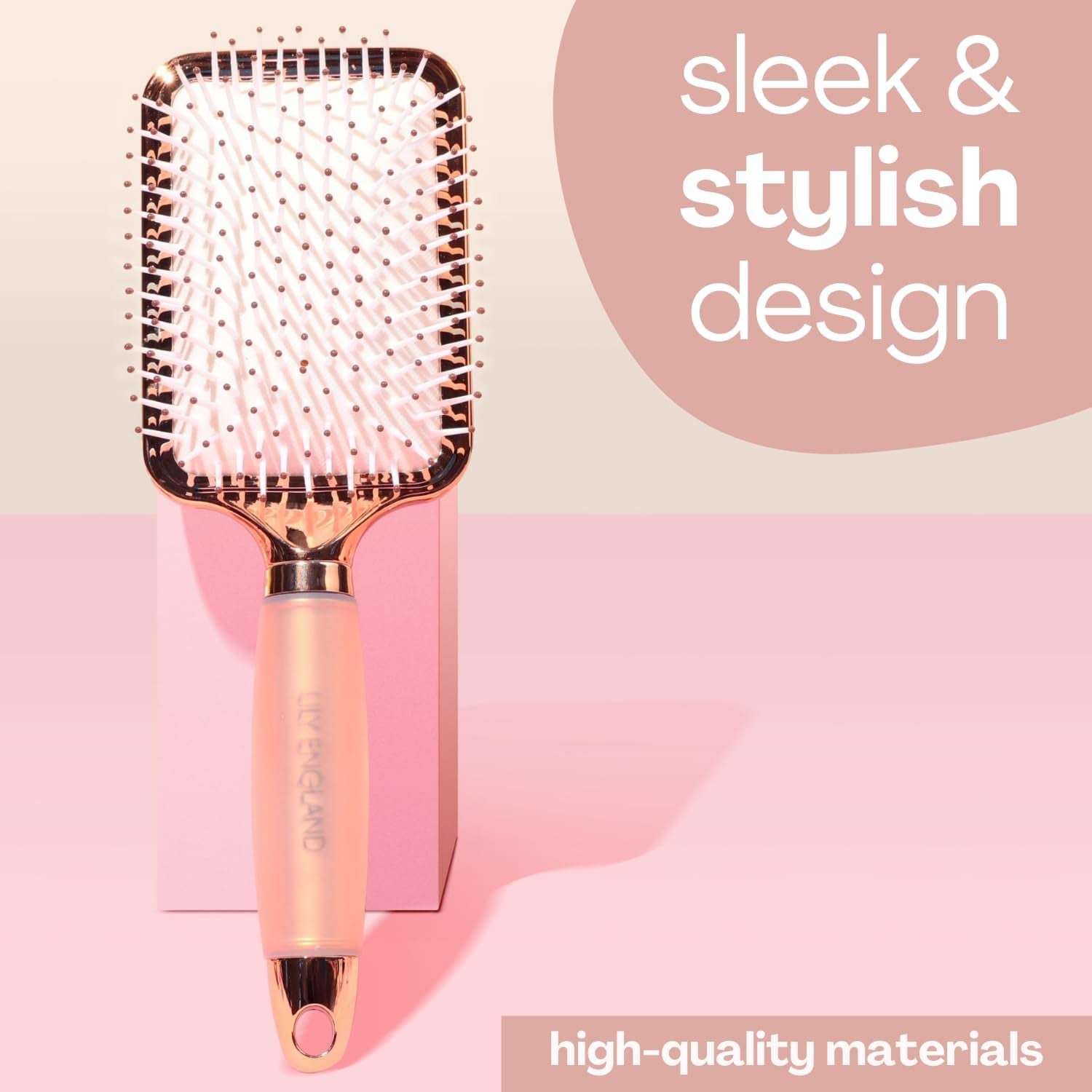 Paddle Brush Best for Detangling, Straightening Hair and Blowdrying, Rose Gold Hairbrush