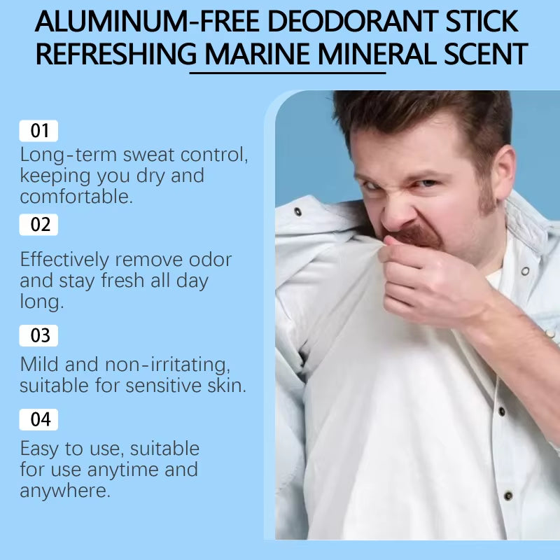 Natural Deodorant Stick Fragrance Armpit Protection Cleansing Body Dry Skin Health Care Underarm anti Odor Women Men Sports 40G